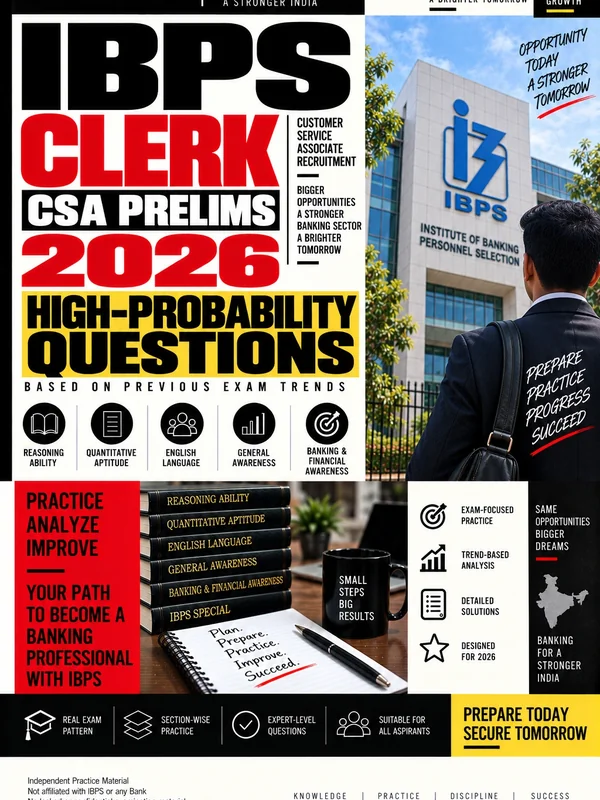 Exam Store IBPS Clerk / CSA Prelims preparation eBook cover