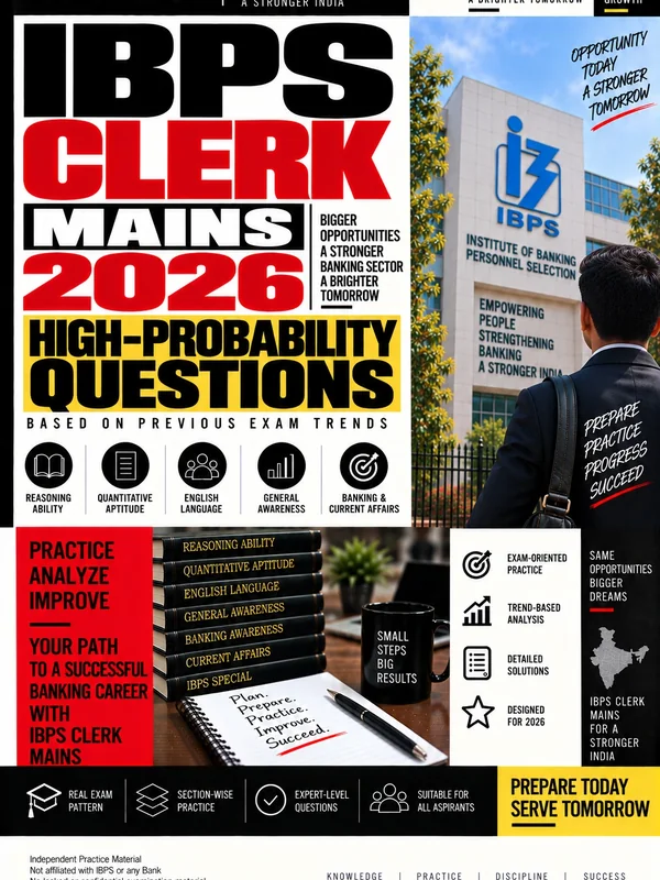 Exam Store IBPS Clerk Mains preparation eBook cover